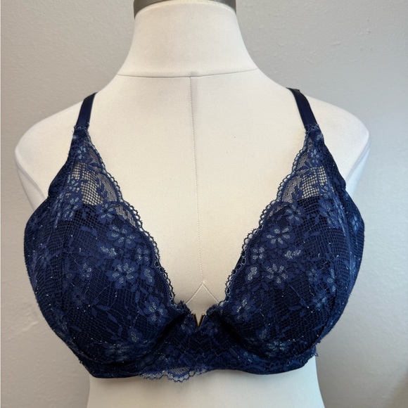 Victoria’s Secret Navy Floral Plunge Bra - Size 44C - Picture 3 of 5